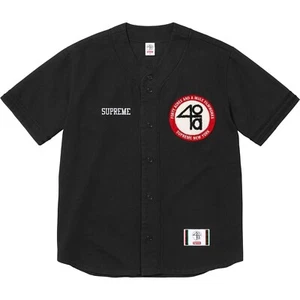 Supreme 40 Acres Spike Lee Baseball Jersey Malcolm XL Black *Confirmed Order* - Picture 1 of 3