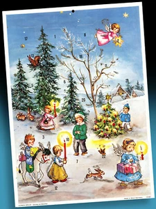 Alter Adventskalender KORSCH West Germany Lore Hummel Weihnachtsstreifen - Bild 1 von 2