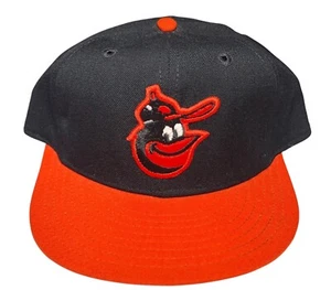 80s NEW ERA BALTIMORE ORIOLES FITTED HAT LEATHER BAND 7 1/2 Brooks Robinson Auto - Picture 1 of 9