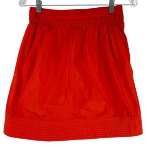 Piazza Sempione Red Mini Skirt Size 42 (US 6) EUC Slant Pockets Textured Hem - Picture 1 of 7