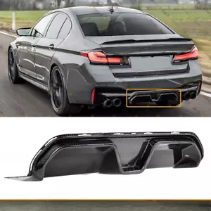 Difusor de parachoques trasero central de fibra de carbono real estilo CS para BMW F90 M5 2018-2023 - Imagen 1 de 4