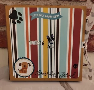 Interactive Handmade Trifold 7 1/2 x 71/2 Scrapbook Photo Dog Lovers - Picture 1 of 6