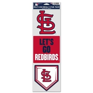 St. Louis Cardinals 3.75 x 12 Multi-Use Decal 3 Fan Pack - Picture 1 of 1