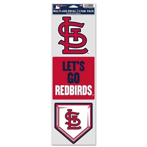St. Louis Cardinals 3.75 x 12 Multi-Use Decal 3 Fan Pack - Image 1 of 1
