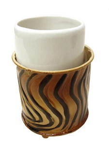 (30537) VASO BAÑO CERAMICA FORJA TIGRE NARANJA - Imagen 1 de 1