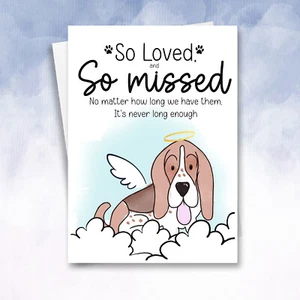 Tarjeta de condolencia personalizada para perros - Beagle perro pérdida de su perro, duelo de mascotas - Imagen 1 de 8