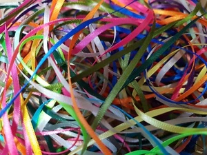 Paquetes de cinta doble satinado de 3 mm colores surtidos longitudes de 10 x 1 m - Imagen 1 de 5