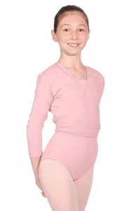 Roch Valley Nikki Tie cross over cotton ballet / dance cardigan Lilac & Pink - Picture 1 of 4