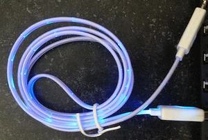 HOT LED MICRO USB el light glow charger cable FOR samsung galaxy s2 s3 s4 note 2 - Picture 1 of 14