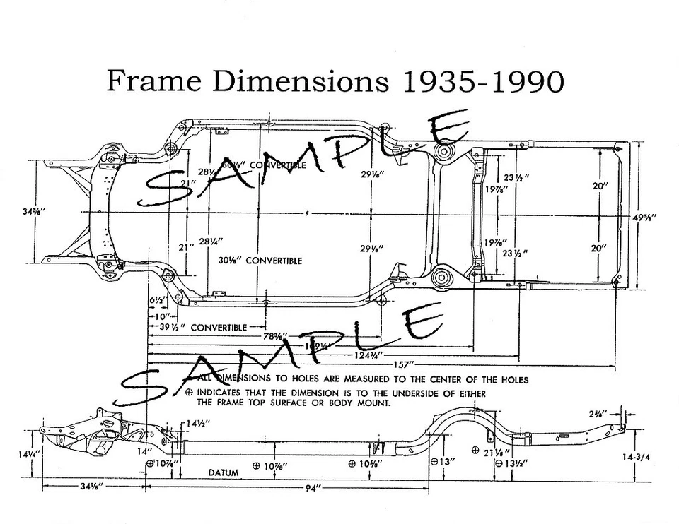 1973 Ford Torino Station Wagon NOS Frame Dimensions Front End Alignment Specs - Image 1 of 1