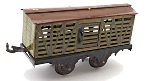 Bing Viehtransportwagen Verschlagwagen Spur 0 Blechbahn - Picture 1 of 3