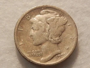 Moneda de diez centavos de plata Liberty Mercury 1921 de Estados Unidos - Imagen 1 de 2