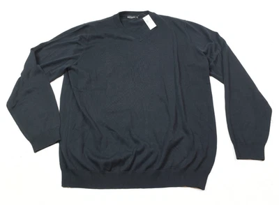 Paul Fredrick Supima Cotton V-Neck Sweater Mens 2XL Black Long Sleeve Pullover - Image 1 of 4