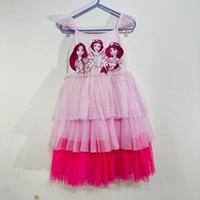 Vestido Midi Tutú Tul Rosa Brillante Princesa Disney 4 Usado en Excelente Condición Rapunzel Blancanieves Foto 1 de 4
