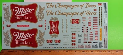 Semirremolque Miller Beer tobogán acuático calcomanía hoja alta vida 1/25 AMT furgoneta Fruehauf Foto 1 de 4