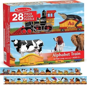 Melissa & Doug Doug Alphabet Train Jumbo Jigsaw Floor Puzzle Letters and Animals - Picture 1 of 4