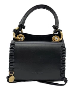 See By Chloe Tilda Mini Leder Schultertasche Umhängetasche Schwarz Gold Ringe Gebraucht - Bild 1 von 10