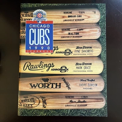 1990 Official Chicago Cubs Baseball Yearbook - Excellent - Image 1 of 2