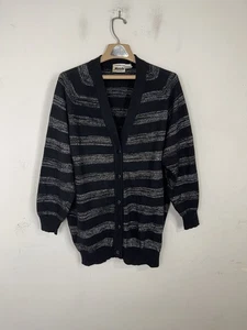 Moods by Krizia Damen L Lammwolle Angora Kaninchenhaar gestreift Cardigan Pullover - Bild 1 von 9