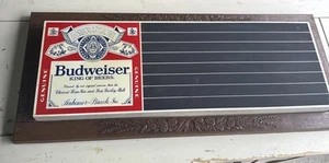 Vintage 33" Amheuser-Busch Budweiser Slateboard Sign Chalkboard Menu 1970's 1979 - Picture 1 of 5