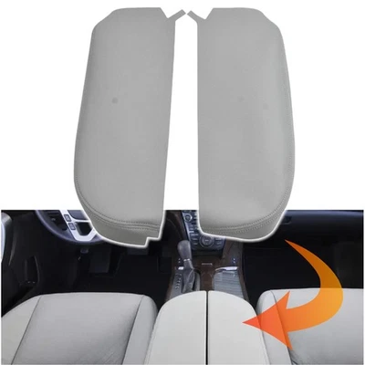 Se adapta a Acura MDX 2007-2013 cuero consola central tapa reposabrazos cubierta borde gris Foto 1 de 4