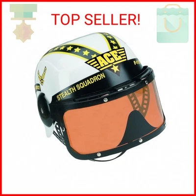 Jr. Casco de Piloto de las Fuerzas Armadas con Visera Tintada, Movible Blanco, Se Adapta a Edades 3-12 Foto 1 de 2