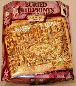 BURIED BLUEPRINTS: Man Against Woman 1000-Piece Bepuzzled *Pieces Still Sealed* - Picture 1 of 3