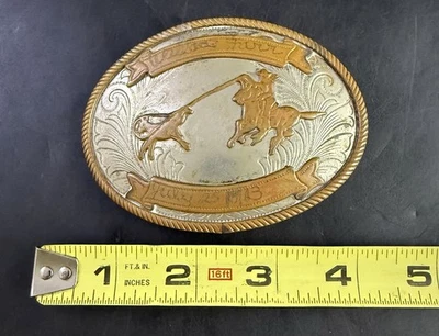 Cuerda de vaquero vintage alemana plateada con hebilla de cinturón occidental Vj07 Foto 1 de 4