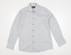 St. George by Duffer Men's Blue Striped Slim Fit Shirt - Picture 1 of 12