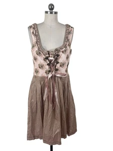 MarJo Trachten Dirndl Corset Oktoberfest Dress Womens EUR 44 UK 18 Brown Deer - Picture 1 of 10