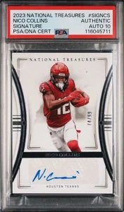 2023 Panini National Treasures RC Nico Collins /99 Auth Auto PSA 10 Pop 1 Rare! - Picture 1 of 3