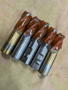 5 pcs REGROUND SQUARE END MILLS undersize CUTTING DIA. 1" SHANK DIA. 1-3/4" LOC - Picture 1 of 3