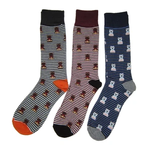 3 Paar Herren Neuheit Anzugsocken Teddybär Druck Schuh 6-12 - Bild 1 von 2