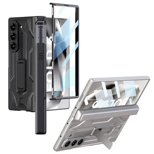 For Samsung Z Fold 6 5 4 Magnetic Folding Battle Armor Pen Slot Stand Phone Case - Picture 1 of 36