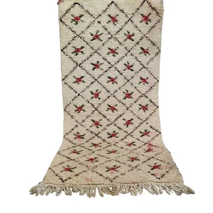 Vintage Moroccan Berber Rug Handwoven Wool Rug Art Rose Motifs Berber Rug Carpet - Picture 1 of 24