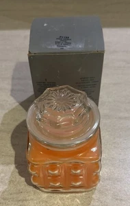 NOS PARTYLITE Candela BUBBLE JAR Coperchio Quadrato Vetro SHERBET ARANCIONE - Leggi - Foto 1 di 8