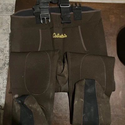 Cabelas Brand Neoprene Stocking Foot Chest Waders Brown. Used. No Leaks XLR  - Image 1 of 2