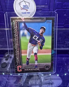 2025 Topps S2 Triston McKenzie Memorial Day Camo Buchstütze 25/25 MLB Guardians SSP - Bild 1 von 2
