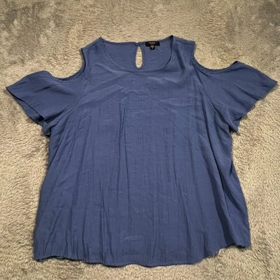 Blusa Top Para Mujer Cocomo Hombro Frío Manga Corta 2X Azul Foto 1 de 4