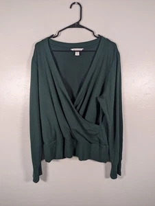 Athleta Recharge Women's Sweatshirt XL Green Style 792028 Balletcore athleisure - Picture 1 of 6