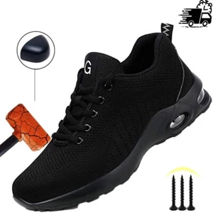 Arbeitssicherheitsschuhe für Herren Atmungsaktiv Arbeit Turnschuhe Stahlkappe Schuhe Dachdeckerschuhe - Bild 1 von 17