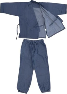 Kimono Denim Samue Traditional Japanese Men's Work Ware Indigo LL size - Picture 1 of 2