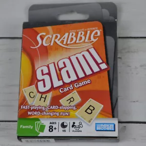 Scrabble Slam Card Game Crossword Family Fun Words Fast-Paced Travel Hasbro New - Picture 1 of 2