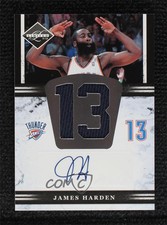 2011 Limited Jumbo Materials Jersey Number Signatures /49 James Harden #5 Auto