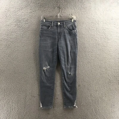 Lucky Skinny Jeans Womens 6/28 (Actual 29X27) Gray Mid Rise Distressed Denim Zip - Image 1 of 4