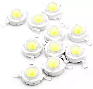 CHANZON 10 Pcs High Power Led Chip 3W White (6000K - 6500K / 600Ma - 700Ma / DC - Picture 1 of 12