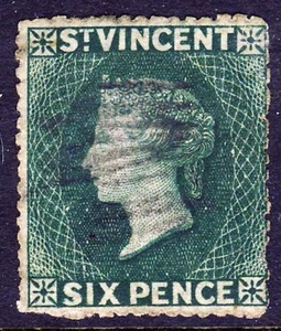 Seis peniques 1875 azul profundo-verde Wmk pequeña estrella P.15 SG 19b VFU - Imagen 1 de 2