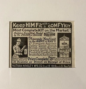 Nathan Army & Navy Comfy Kit Post WW1 Era Antique 1918 Framed Print Ad - Picture 1 of 2