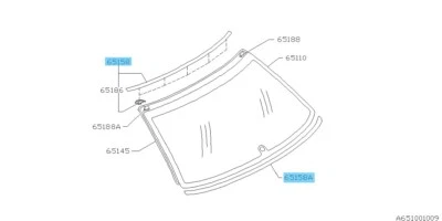 SUBARU IMPREZA GC# 1993-2001 Genuine Rear Window Molding Upper & Lower Set OEM - Image 1 of 3