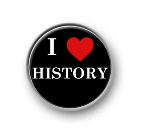 Me encanta / historia del corazón / 1"" / botón de pin de 25 mm / insignia / escuela / geek / nerd - Imagen 1 de 1